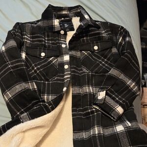 Cat & Jack Black and White Plaid Kids Jacket